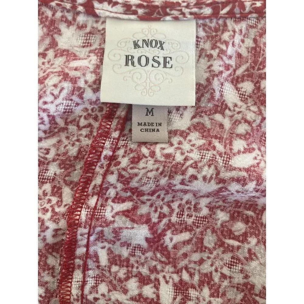Knox Rose Medium Peasant Sundance Cottage Core Dress Floral Red Multicolor New - Picture 8 of 8